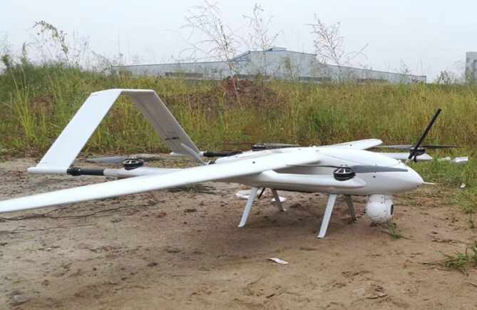 long endurance fixed-wing VTOL drone for mapping and surveying