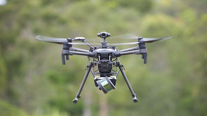 Drone equipped with lidar for highway expansion